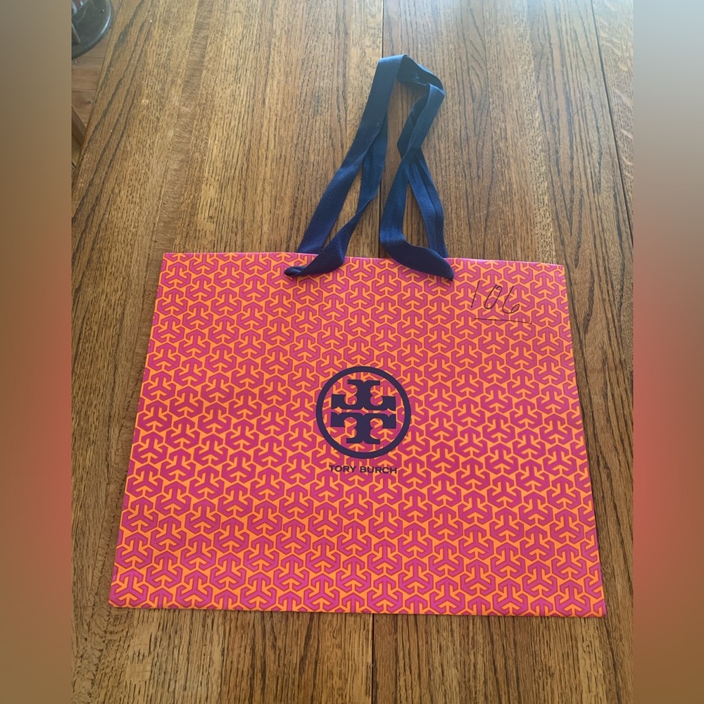 Tory Burch Large Pink 16”W X 13”H Shopping Gift Bag